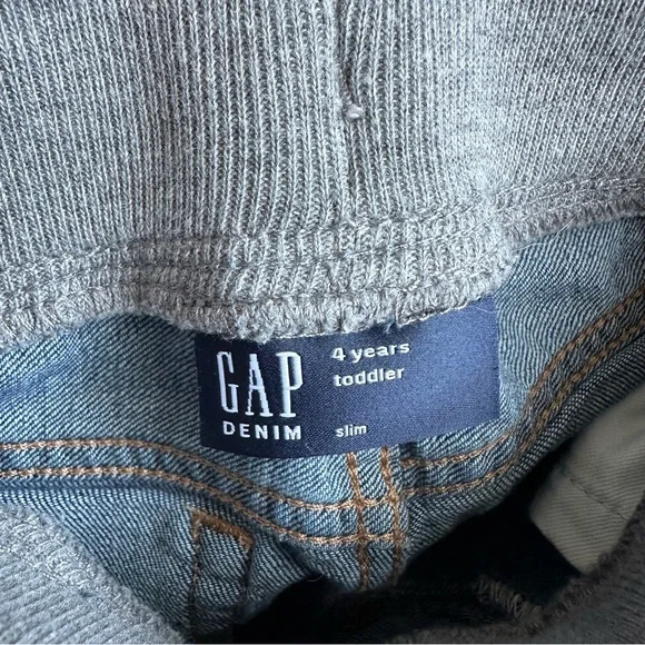 GAP Jeans Light Wash Slim Fit Toddler Elastic Waistband 4T - Picture 4 of 4